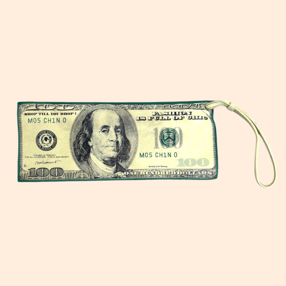 Moschino Vintage Dollar Bill Wristlet Bag